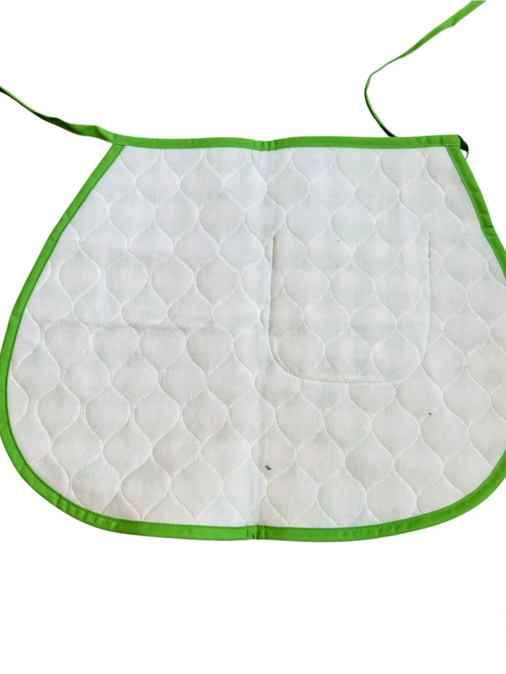 Vintage 1977 Half Apron And Appliance Cover Green White Gingham Apples Quilted
